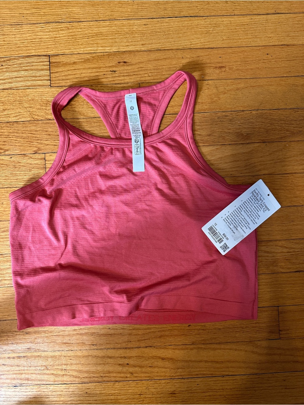 Lululemon Swiftly Tech Cropped Racerback Tank Top 2.0 Pink
